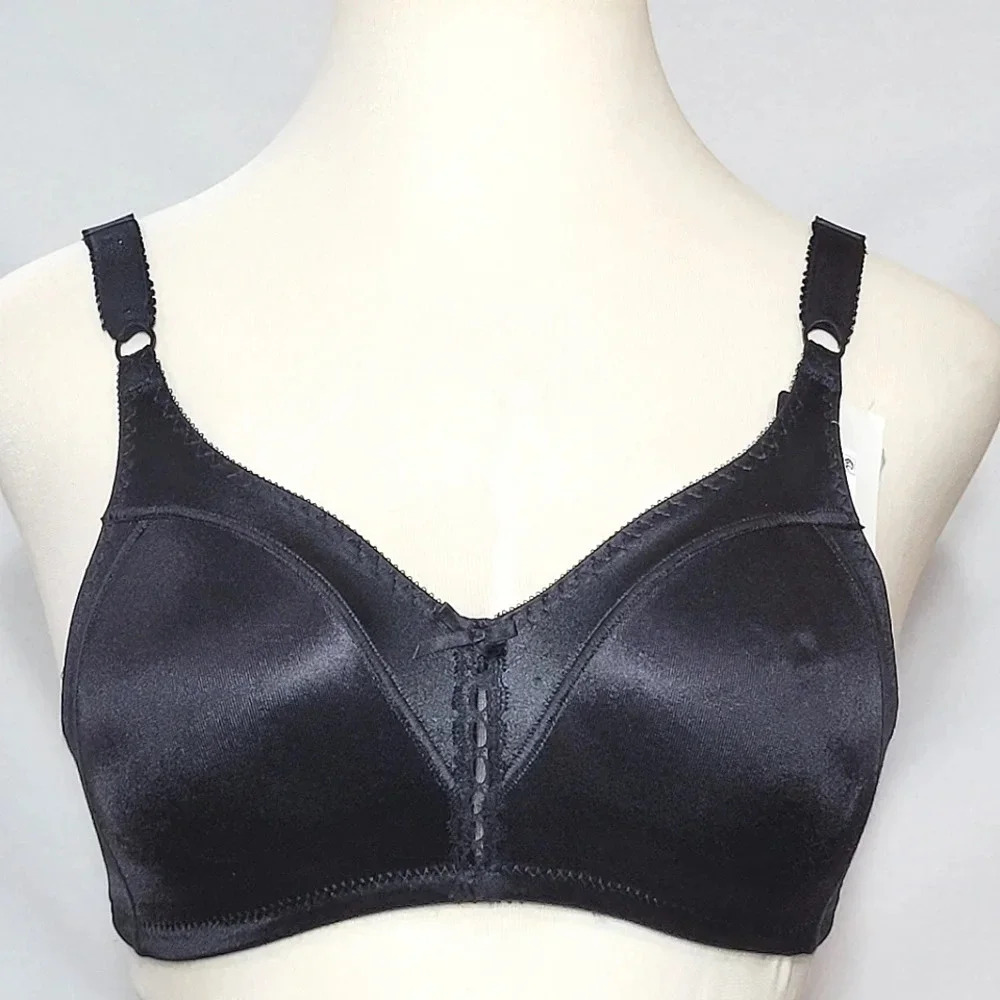 42D Bali 3820 S121 Wire Free Bra Black NWT